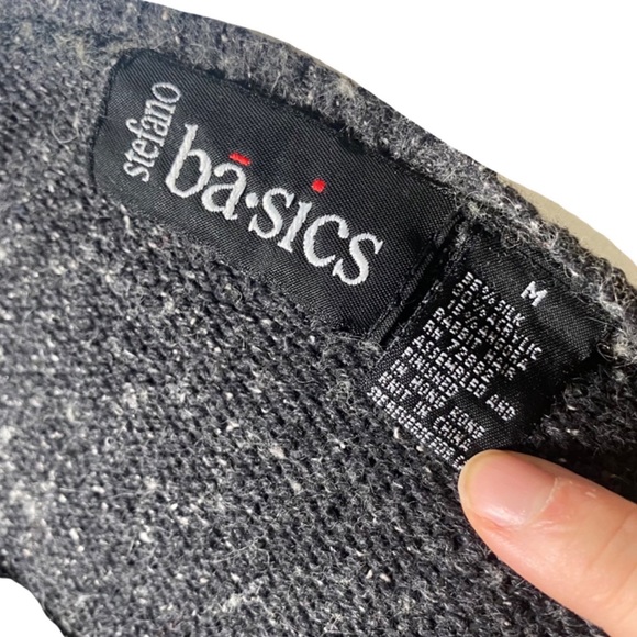 Stefano Basics Crop Top Short Sleeve Sweater Heather Grey sz Medium - Picture 3 of 4